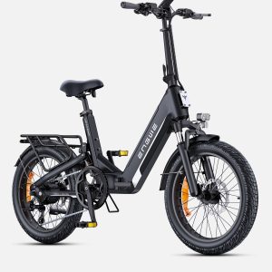 a black engwe l20 3.0 boost fold e bike