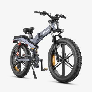 a grey engwe x26 full suspension cycle